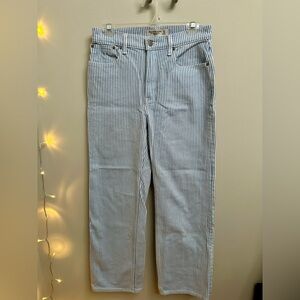 Abercrombie & Fitch Women's High Rise Blue Striped Jeans